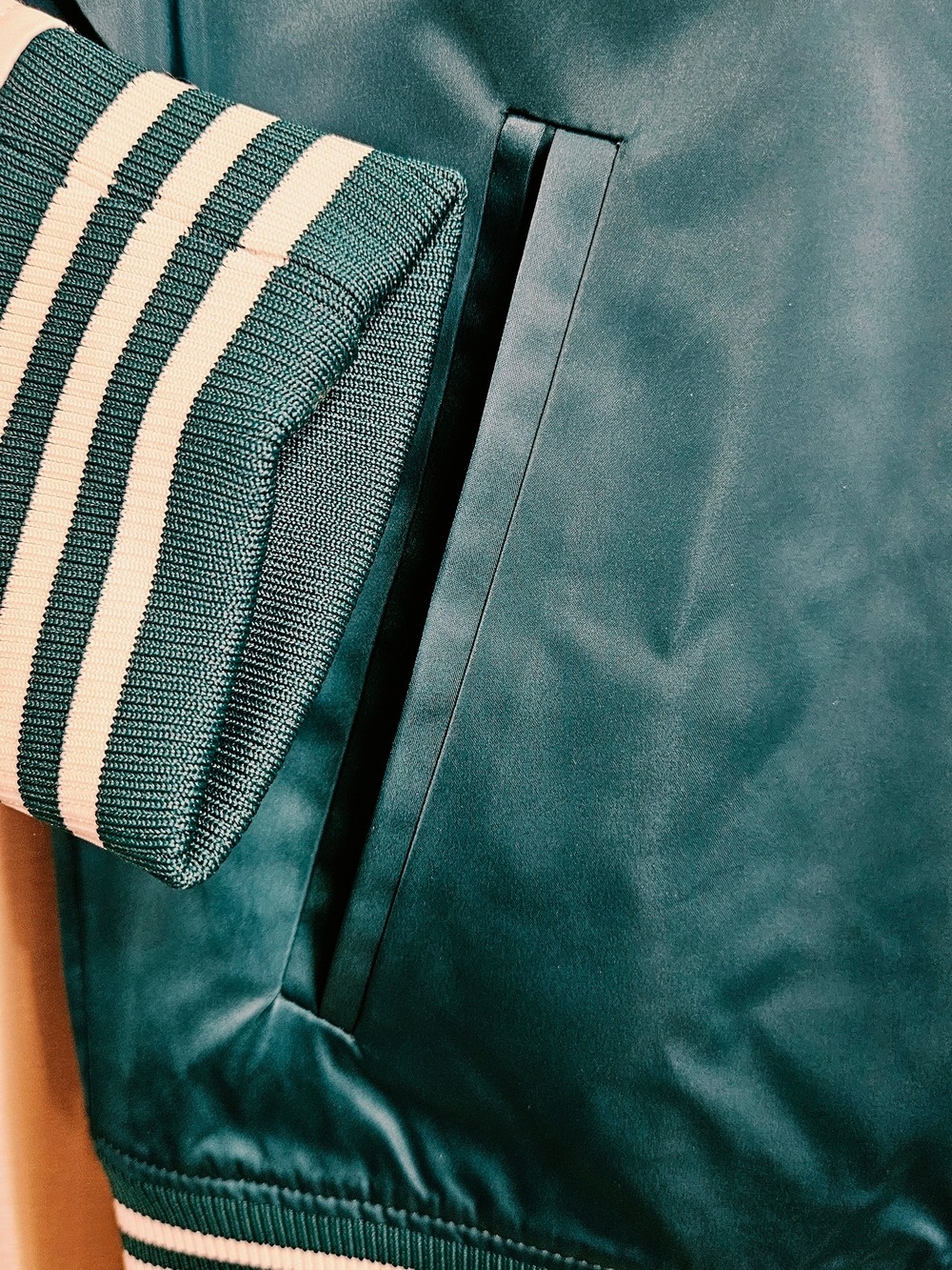 Philadelphia Satin Varsity Jacket Eagles Green New Sizes S-2XL - Picture 7 of 11